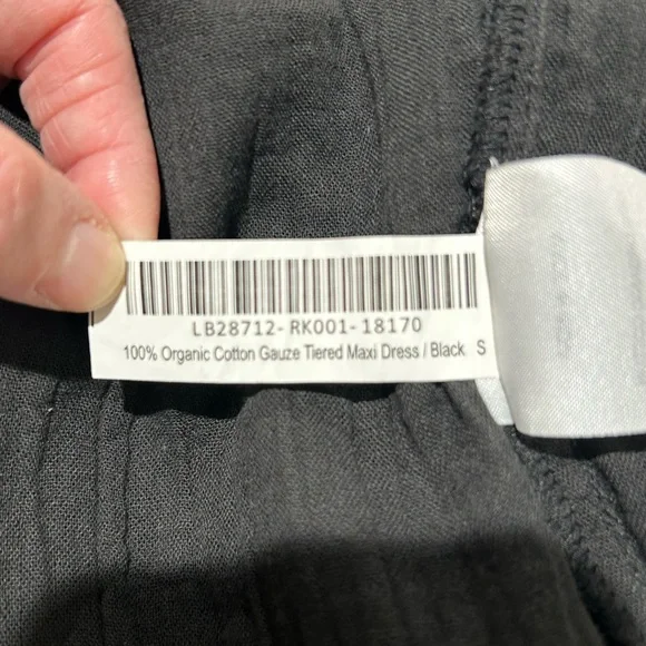 Quince 100% Organic Gauze Black Tiered Maxi Dress Women’s Size S NWT - Picture 6 of 8